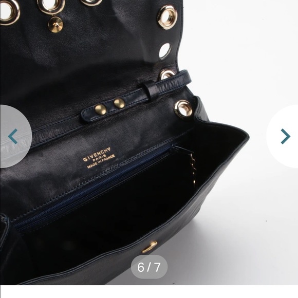 Givenchy Grommet Flip Bag in dark navy.  Leather - Picture 5 of 6